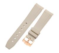 ROUREOX 20Mm Replacement Soft Silicone Rubber Strap, Pin Buckle Colorful Silicone Watch Band for Omega x Swatch MoonSwatch Collection-Beige Rose Gold 20MM
