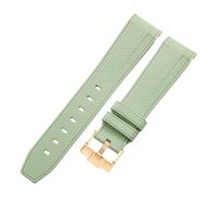 ROUREOX 20Mm Replacement Soft Silicone Rubber Strap, Pin Buckle Colorful Silicone Watch Band for Omega x Swatch MoonSwatch Collection-Light Green Gold 20MM