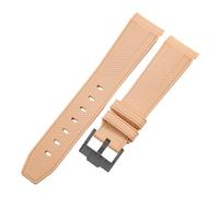 ROUREOX 20Mm Replacement Soft Silicone Rubber Strap, Pin Buckle Colorful Silicone Watch Band for Omega x Swatch MoonSwatch Collection-Light Brown Black 20MM