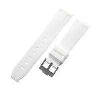 ROUREOX 20Mm Replacement Soft Silicone Rubber Strap, Pin Buckle Colorful Silicone Watch Band for Omega x Swatch MoonSwatch Collection-White Black 20MM