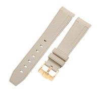 ROUREOX 20Mm Replacement Soft Silicone Rubber Strap, Pin Buckle Colorful Silicone Watch Band for Omega x Swatch MoonSwatch Collection-Beige Gold 20MM