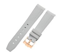 ROUREOX 20Mm Replacement Soft Silicone Rubber Strap, Pin Buckle Colorful Silicone Watch Band for Omega x Swatch MoonSwatch Collection-Grey Rose Gold 20MM