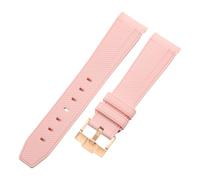 ROUREOX 20Mm Replacement Soft Silicone Rubber Strap, Pin Buckle Colorful Silicone Watch Band for Omega x Swatch MoonSwatch Collection-Pink Rose Gold 20MM
