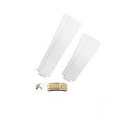 ROUREOX 20mm Silicone Strap Rubber Watchband Curved Metal Link Watch Bracelets for Rolex Daytona Submariner GMT Yacht Master-White+Two-Tone Gold Clasp