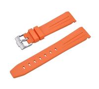 ROUREOX 20MM Silicone Watch Strap Soft Rubber Replacement Band Waterproof Sports Straps Multi-Colour for Omega x Swatch Bioceramic MoonSwatch-Orange 20MM