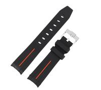 ROUREOX 20MM Silicone Watch Strap Soft Rubber Replacement Band Waterproof Sports Straps Multi-Colour for Omega x Swatch Bioceramic MoonSwatch-Black Orange 20MM