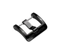 ROUREOX 20mm Stainless Steel Watch Buckle Polished Pin Clasp Strap Connector Replacement Repair Accessory for MONTBLANC-Black 20mm