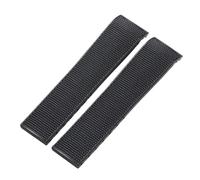 ROUREOX 21/19MM Curved End Silicone Rubber Watch Strap Sports Dive Band with Deployment Clasp for Longines Conquest L3.642 741/742/781/782-Black 19MM