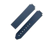 ROUREOX 21mm Silicone Watch Strap Convex Rubber Replacement Band 15mm Lug Waterproof Sports Wristbelt Stainless Steel Clasp for Hublot-B1