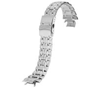 ROUREOX 21MM Stainless Steel Replacement Watch Band, Men's Metal Deployment Watch Bracelet for Casio Edifice EF-540-Silver 16MM