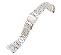 ROUREOX 22 * 18MM Convex End Metal Watch Strap，316L Stainless Steel Replacement Watch Band for Casio AE-1200/AE-1300/A-158/A-159/A-168/F-91-Silver 3-Bead 22 * 18MM