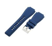 ROUREOX 22mm 24mm Silicone Watch Strap Rubber Band 36mm Shoulder Sports Wristbelt Large Square Buckle for Bell Ross BR01-B1 24mm