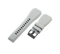 ROUREOX 22mm 24mm Silicone Watch Strap Rubber Band 36mm Shoulder Sports Wristbelt Large Square Buckle for Bell Ross BR01-D2 22mm