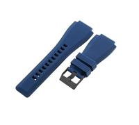 ROUREOX 22mm 24mm Silicone Watch Strap Rubber Band 36mm Shoulder Sports Wristbelt Large Square Buckle for Bell Ross BR01-B2 22mm