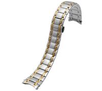 ROUREOX 22MM 316L Stainless Steel Watch Band, Solid Metal Curved End Strap Replacement Watch Accessory for Citizen NH8290/8294/8200-Silver Gold 22MM