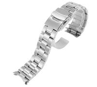 ROUREOX 22MM Brushed Steel Curved Deployment Watch Strap,Men's Metal Folding Buckle Watch Bracelet for Casio Edifice EF-527D-1AV-Silver 22MM