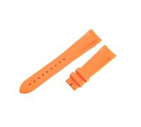 ROUREOX 22MM Curved End Silicone Watch Strap Mens Waterproof Rubber Band Stainless Steel Deployment Clasp for Tudor M79030N/M79250BA/M79230R/M57000-Orange + No Buckle 22MM