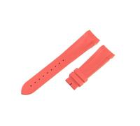 ROUREOX 22MM Curved End Silicone Watch Strap Mens Waterproof Rubber Band Stainless Steel Deployment Clasp for Tudor M79030N/M79250BA/M79230R/M57000-Red + No Buckle 22MM