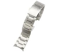 ROUREOX 22MM Men's Classic Stainless Steel Watch Strap, Solid Metal Bracelet, Arc Replacement Watchband-Matte Silver 22MM for Casio MDV106/107