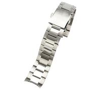 ROUREOX 22MM Men's Classic Stainless Steel Watch Strap, Solid Metal Bracelet, Arc Replacement Watchband-Polished Silver 22MM for Casio MDV106/107