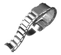 ROUREOX 22MM Men's Metal Replacement Watch Strap, Stainless Steel Curved End Watch Band for Casio Edifice EQB-500/EQB-501/EQB-800-Silver 22MM