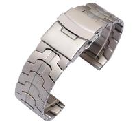 ROUREOX 22MM Men's Metal Replacement Watch Strap, Stainless Steel Straight End Watch Bracelet for Casio Edifice EFR-303/EFV-540/EFS-S510-Titanium + Silver 22MM