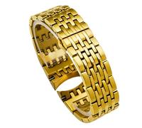 ROUREOX 22MM Men's Solid Metal Replacement Watch Strap，Curved Stainless Steel Deployment Watch Band for Citizen 8200nh8330/8240/8290-Gold 22MM