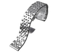 ROUREOX 22MM Men's Stainless Steel Replacement Watch Strap，Metal Dedicated Interface Watch Band for Armani Aviator AR60006/60005/1980/1981/1946-Silver C 22MM