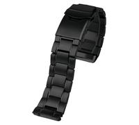 ROUREOX 22MM Specialized Interface Metal Replacement Watch Strap, Men's Stainless Steel Deployment Watch Bracelet for Seiko PROSPEX Turtle SRPA21J1/SRPE99K1-Black 3-Bead 22MM