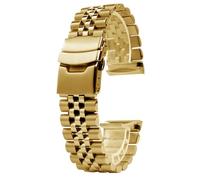 ROUREOX 22MM Specialized Interface Metal Replacement Watch Strap, Men's Stainless Steel Deployment Watch Bracelet for Seiko PROSPEX Turtle SRPA21J1/SRPE99K1-Gold 5-Bead 22MM