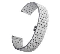 ROUREOX 22MM Straight End Metal Watch Strap，316L Stainless Steel Replacement Watch Band for Emporio Armani AR60024/AR60025/AR60028/AR11238/AR11239-Silver B 22MM