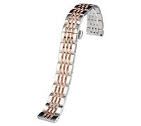 ROUREOX 22MM Straight End Metal Watch Strap，316L Stainless Steel Replacement Watch Band for Emporio Armani AR60024/AR60025/AR60028/AR11238/AR11239-Silver Rose Gold C 22MM