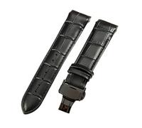ROUREOX 23mm Genuine Leather Replacement Watch Bands Metal Folding Buckle Leather Watch Straps for Tissot Couturier Series-Black