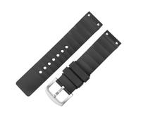 ROUREOX 23mm Silicone Watch Strap Screw Link Rubber Replacement Band Horizontal Ribbed Wristbelt Metal Buckle for Santos de Cartier-A1
