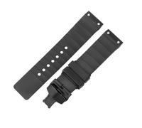 ROUREOX 23mm Silicone Watch Strap Screw Link Rubber Replacement Band Horizontal Ribbed Wristbelt Metal Buckle for Santos de Cartier-B4
