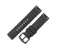 ROUREOX 23mm Silicone Watch Strap Screw Link Rubber Replacement Band Horizontal Ribbed Wristbelt Metal Buckle for Santos de Cartier-A4