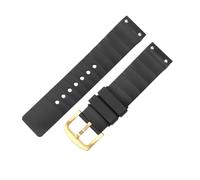 ROUREOX 23mm Silicone Watch Strap Screw Link Rubber Replacement Band Horizontal Ribbed Wristbelt Metal Buckle for Santos de Cartier-A3