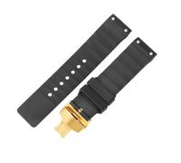 ROUREOX 23mm Silicone Watch Strap Screw Link Rubber Replacement Band Horizontal Ribbed Wristbelt Metal Buckle for Santos de Cartier-B3