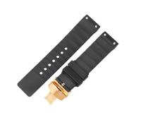 ROUREOX 23mm Silicone Watch Strap Screw Link Rubber Replacement Band Horizontal Ribbed Wristbelt Metal Buckle for Santos de Cartier-B2