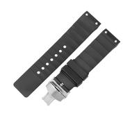 ROUREOX 23mm Silicone Watch Strap Screw Link Rubber Replacement Band Horizontal Ribbed Wristbelt Metal Buckle for Santos de Cartier-B1