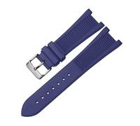 ROUREOX 25mm Silicone Watch Strap, Quick Release, Waterproof Soft Replacement Band for Patek Philippe Nautilus 5711 5712 7010-Blue 25mm
