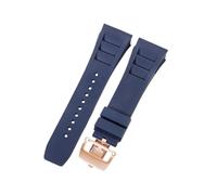 ROUREOX 25mm Silicone Watch Strap Vented Rubber Replacement Band Sports Wristbelt Metal Deployment Clasp for Richard Mille RM-11-B3