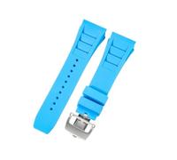 ROUREOX 25mm Silicone Watch Strap Vented Rubber Replacement Band Sports Wristbelt Metal Deployment Clasp for Richard Mille RM-11-J2