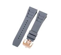 ROUREOX 25mm Silicone Watch Strap Vented Rubber Replacement Band Sports Wristbelt Metal Deployment Clasp for Richard Mille RM-11-H3