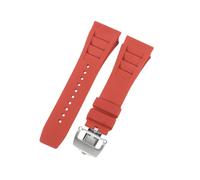 ROUREOX 25mm Silicone Watch Strap Vented Rubber Replacement Band Sports Wristbelt Metal Deployment Clasp for Richard Mille RM-11-F2