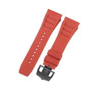 ROUREOX 25mm Silicone Watch Strap Vented Rubber Replacement Band Sports Wristbelt Metal Deployment Clasp for Richard Mille RM-11-F4