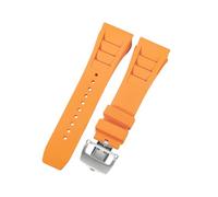 ROUREOX 25mm Silicone Watch Strap Vented Rubber Replacement Band Sports Wristbelt Metal Deployment Clasp for Richard Mille RM-11-E2