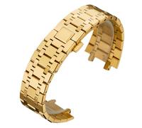ROUREOX 26MM 316L Stainless Steel Watch Bracelet, Solid Metal Replacement Strap Easy Installation Watch Band for AP Royal Oak 15400/15500-Gold