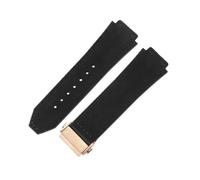 ROUREOX 26mm Leather Watch Strap Convex Rubber Band 19mm Lug Replacement Wristbelt Deployment Clasp for HUBLOT Big Bang-A4