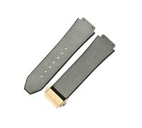 ROUREOX 26mm Leather Watch Strap Convex Rubber Band 19mm Lug Replacement Wristbelt Deployment Clasp for HUBLOT Big Bang-C3